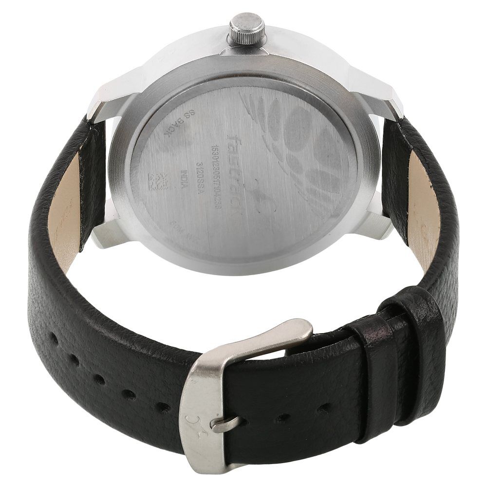 Fastrack Quartz Analog Black Dial Leather Strap Watch for Guys NS3120SL02