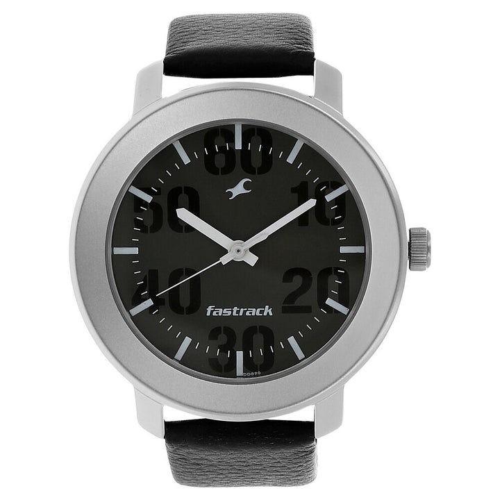 Fastrack Quartz Analog Grey Dial Leather Strap Watch for Guys NR3121SL02