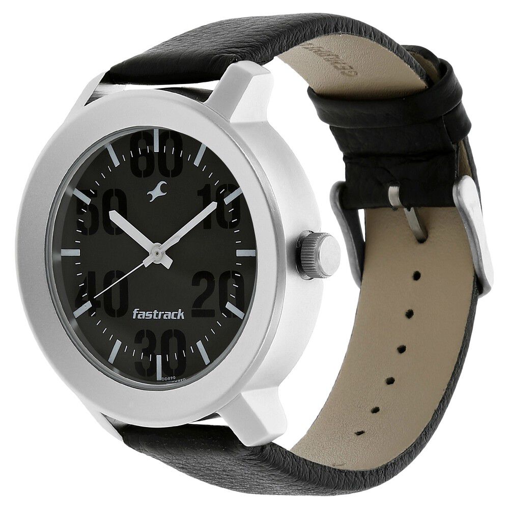Fastrack Quartz Analog Grey Dial Leather Strap Watch for Guys NR3121SL02