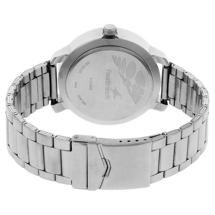 Fastrack Quartz Analog White Dial Stainless Steel Strap Watch for Guys NR3121SM01