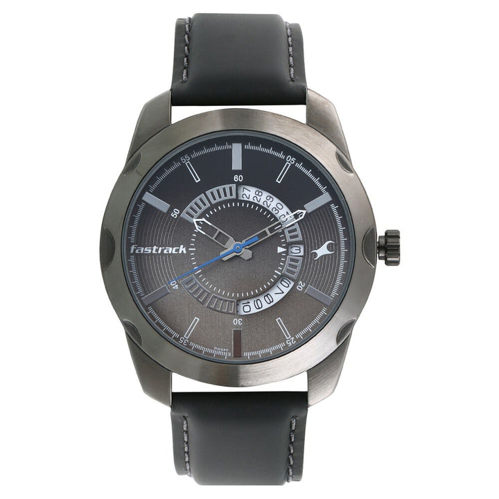 Fastrack All Nighters Quartz Analog Black Dial Leather Strap Watch for Guys NS3123QL01