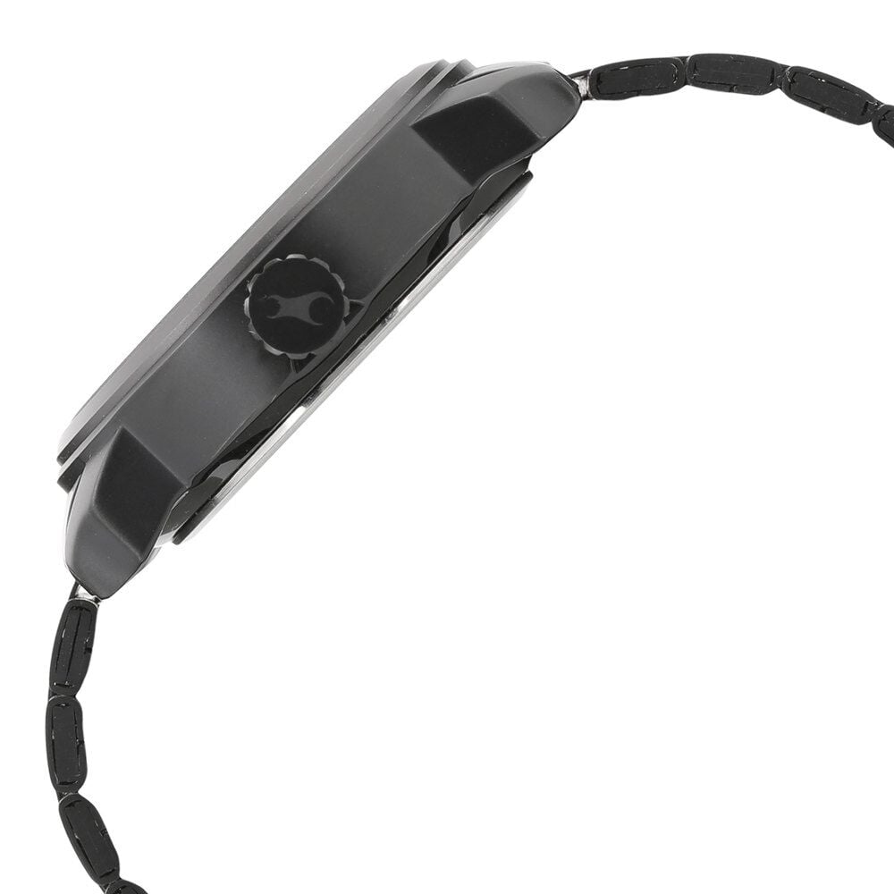 Fastrack Quartz Analog Black Dial Stainless Steel Strap Watch for Guys NS3147KM01