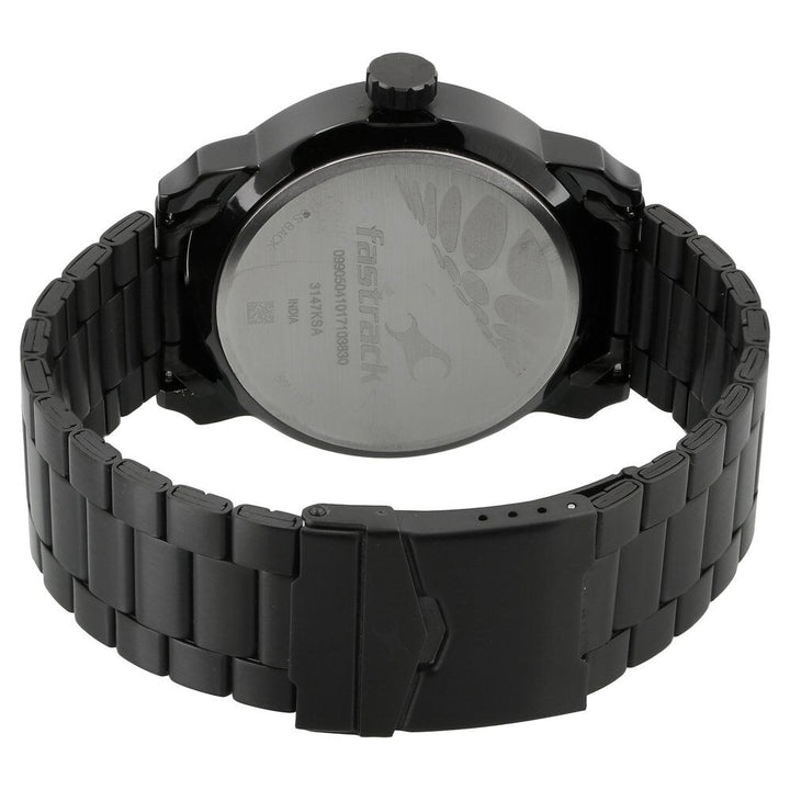 Fastrack Quartz Analog Black Dial Stainless Steel Strap Watch for Guys NS3147KM01