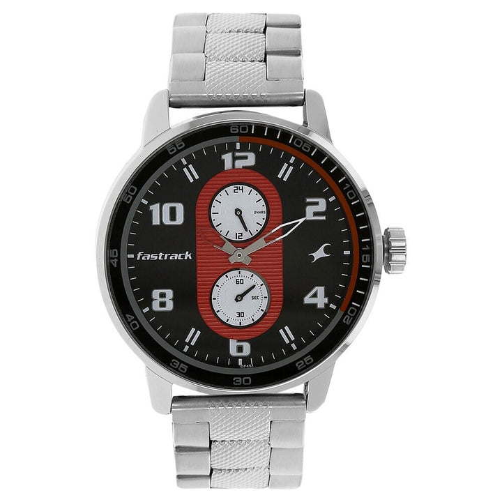 Fastrack Motorheads Quartz Analog Grey Dial Stainless Steel Strap Watch for Guys NK3159SM01
