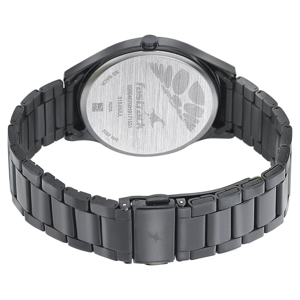 Fastrack Space Rover Quartz Analog Brown Dial Stainless Steel Strap Watch for Guys NS3184NM01