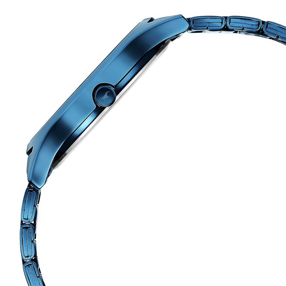 Fastrack Style Up Quartz Analog Blue Dial Stainless Steel Strap Watch for Guys NS3184QM01