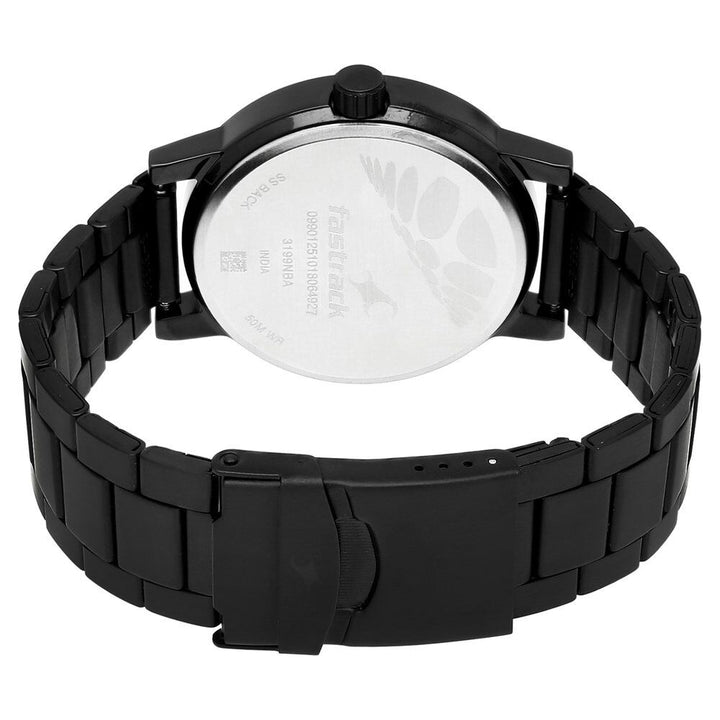 Fastrack Road Trip Quartz Analog Black Dial Stainless Steel Strap Watch for Guys NR3199NM01