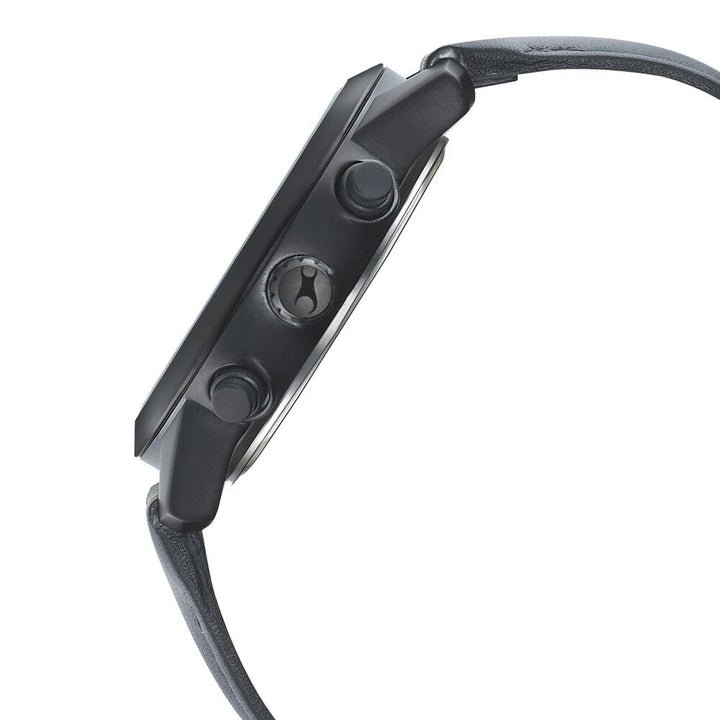 Fastrack Go Skate Quartz Multifunction Black Dial Leather Strap Watch for Guys NS3216NL01