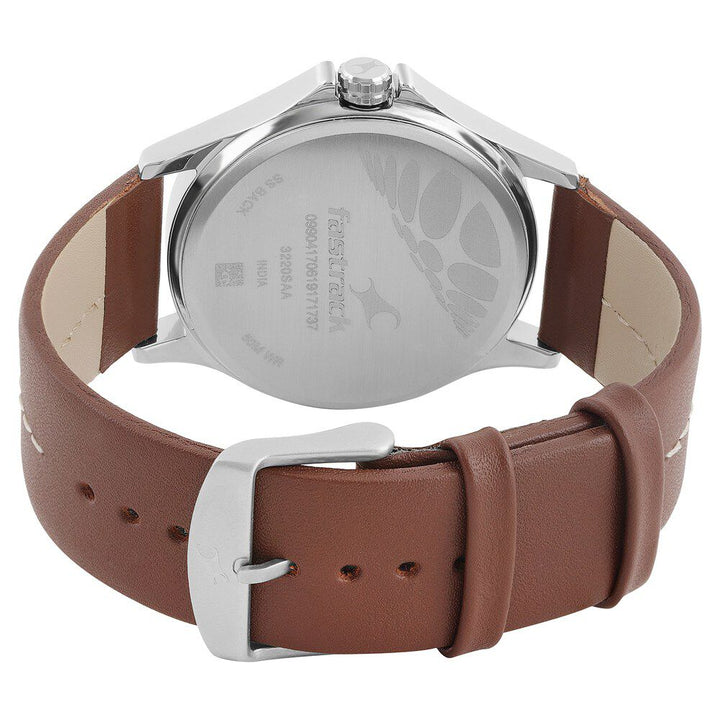 Fastrack Quartz Analog Blue Dial Leather Strap Watch for Guys NR3220SL01