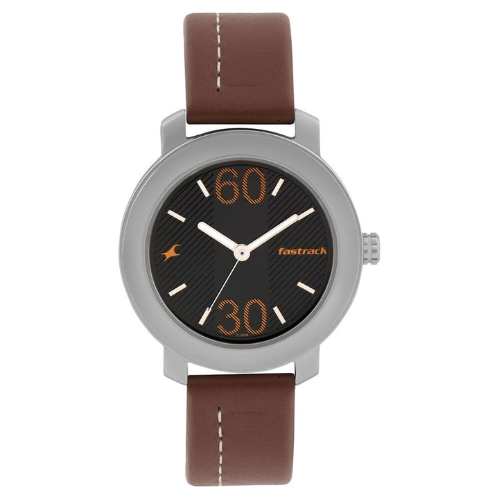 Fastrack Quartz Analog Grey Dial Leather Strap Watch for Guys NR3222SL01