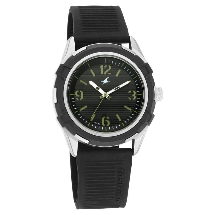 Fastrack Fastfit Quartz Analog Black Dial Silicone Strap Watch for Guys NP3225KP01