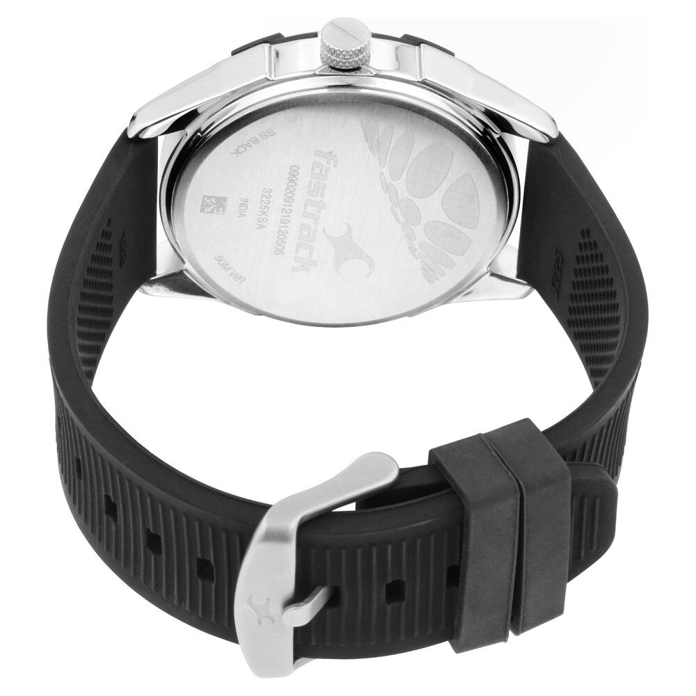 Fastrack Fastfit Quartz Analog Black Dial Silicone Strap Watch for Guys NP3225KP01