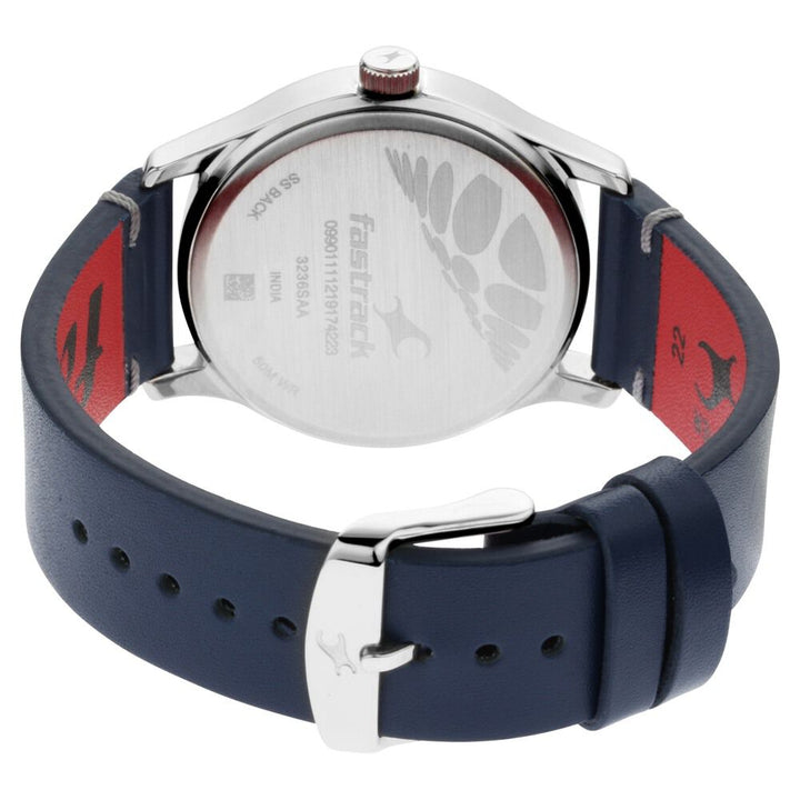Fastrack I Love Me Quartz Analog Silver Dial Leather Strap Watch for Guys NR3236SL01