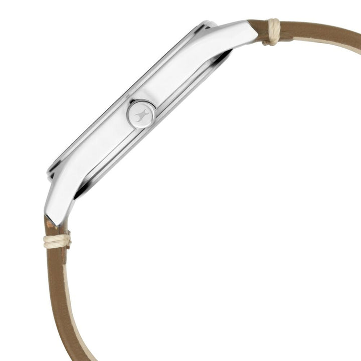 Fastrack Tripster Quartz Analog Green Dial Leather Strap Watch for Guys NS3237SL01