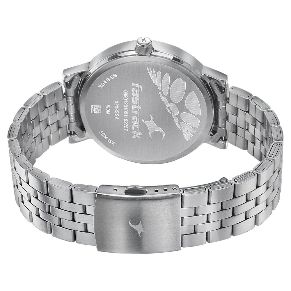 Fastrack Dial It Up Quartz Multifunction Silver Dial Stainless Steel Strap Watch for Guys NR3238SM01
