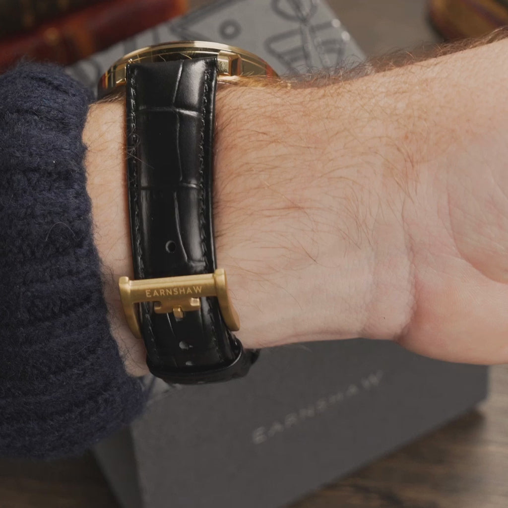 Earnshaw Cornwall Bridge Automatic Gold Black