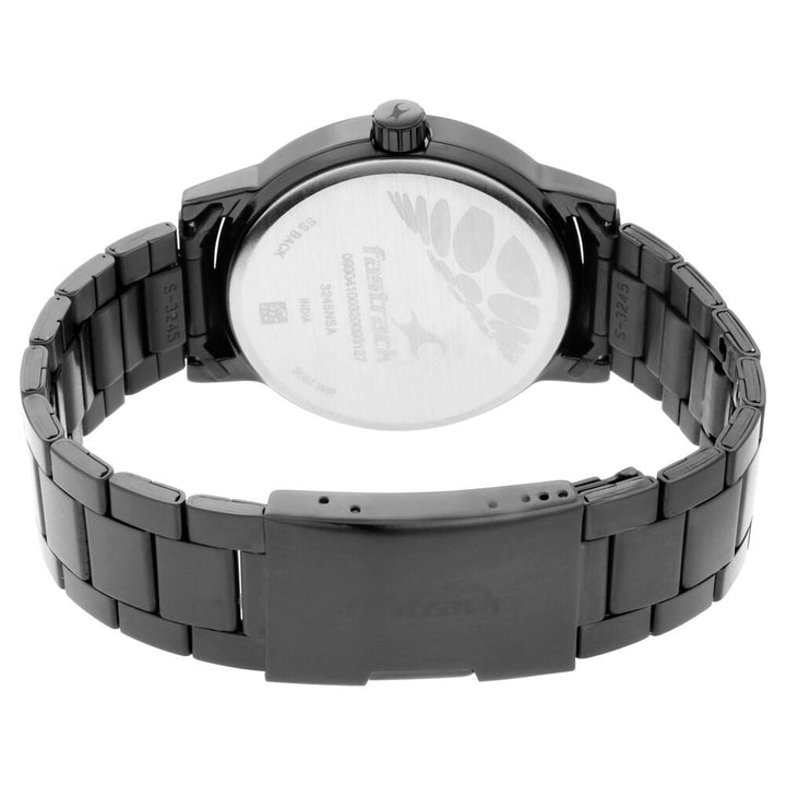 Fastrack Tripster Quartz Analog with Date Black Dial Stainless Steel Strap Watch for Guys NR3245NM01