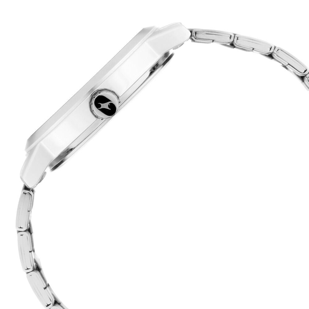 Fastrack Tripster Quartz Analog with Date White Dial Stainless Steel Strap Watch for Guys NS3245SM01