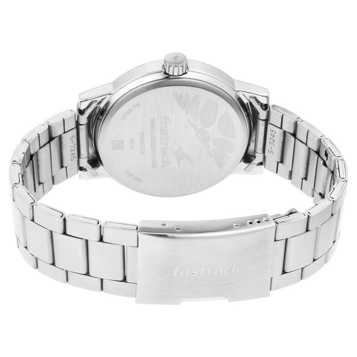 Fastrack Tripster Quartz Analog with Date White Dial Stainless Steel Strap Watch for Guys NS3245SM01