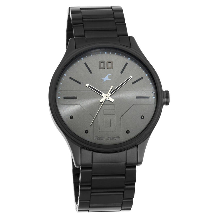 Fastrack Bare Basics Quartz Analog Grey Dial Stainless Steel Strap Watch for Guys NS3247NM02