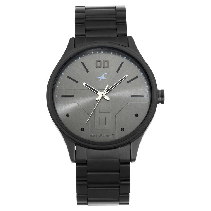 Fastrack Bare Basics Quartz Analog Grey Dial Stainless Steel Strap Watch for Guys NS3247NM02