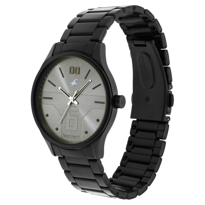 Fastrack Bare Basics Quartz Analog Grey Dial Stainless Steel Strap Watch for Guys NS3247NM02