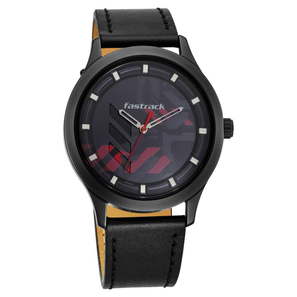 Fastrack Gamify Quartz Analog Grey Dial Leather Strap Watch for Guys NS3250NL01