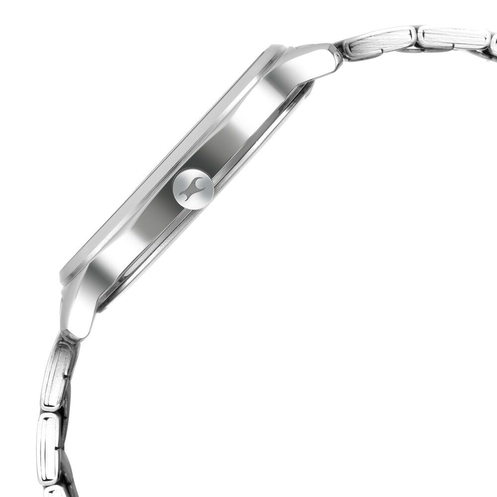 Fastrack Stunners Quartz Analog Silver Dial Metal Strap Watch for Guys NS3254SM01