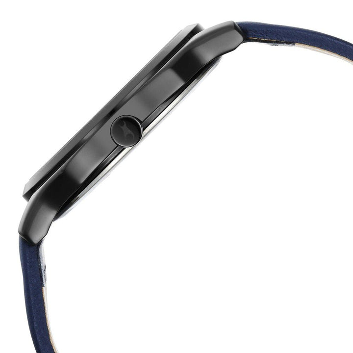 Fastrack Stunners Quartz Analog Blue Dial Leather Strap Watch for Guys NS3255NL03