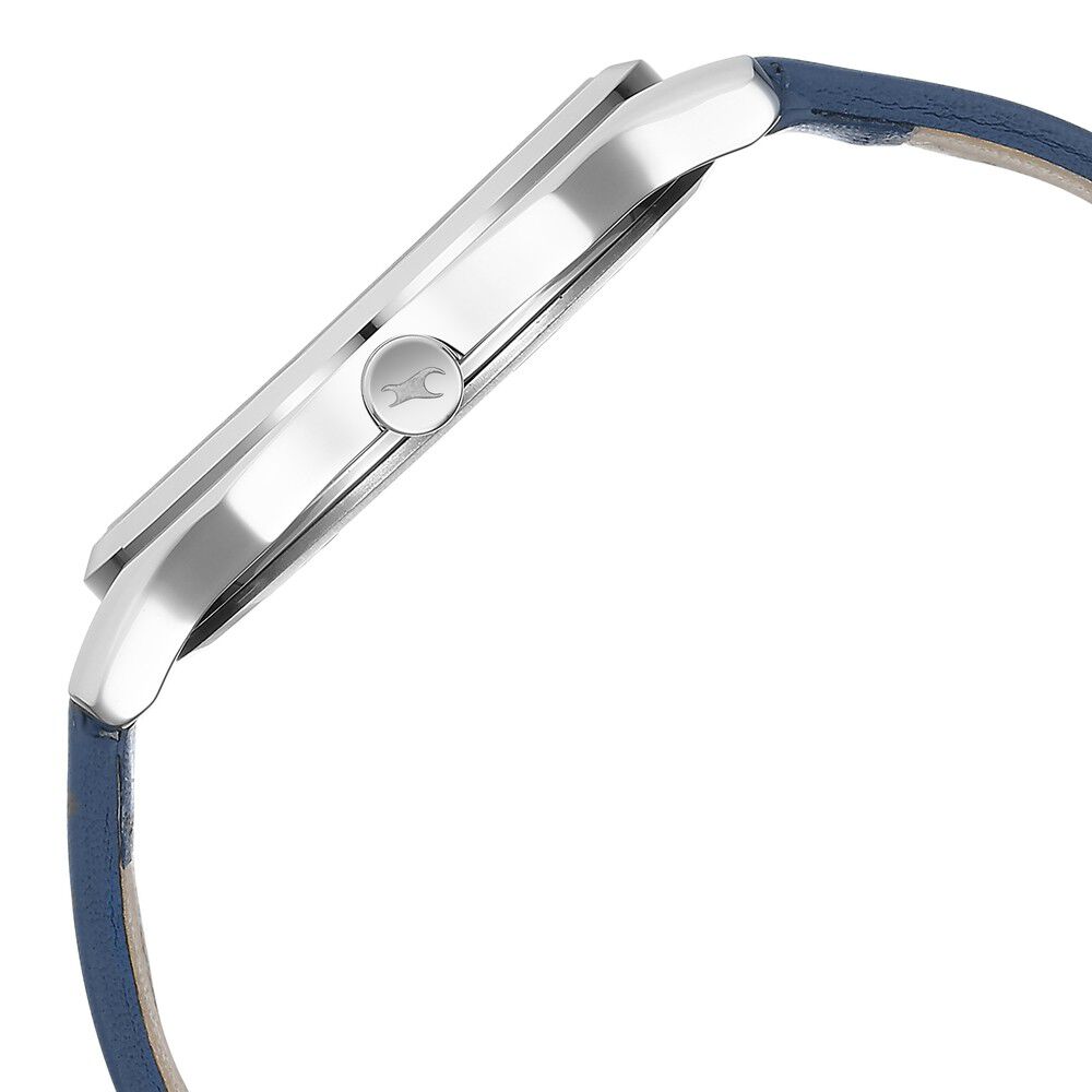 Fastrack Stunners Quartz Analog Silver Dial Leather Strap Watch for Guys NS3255SL03