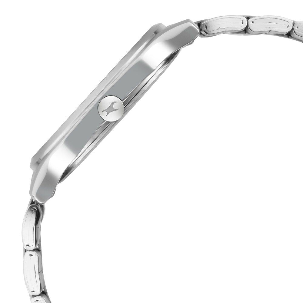 Fastrack Stunners Quartz Analog Green Dial Metal Strap Watch for Guys NR3255SM02