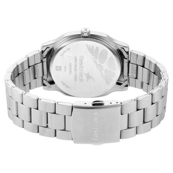 Fastrack Stunners Quartz Analog Green Dial Metal Strap Watch for Guys NR3255SM02