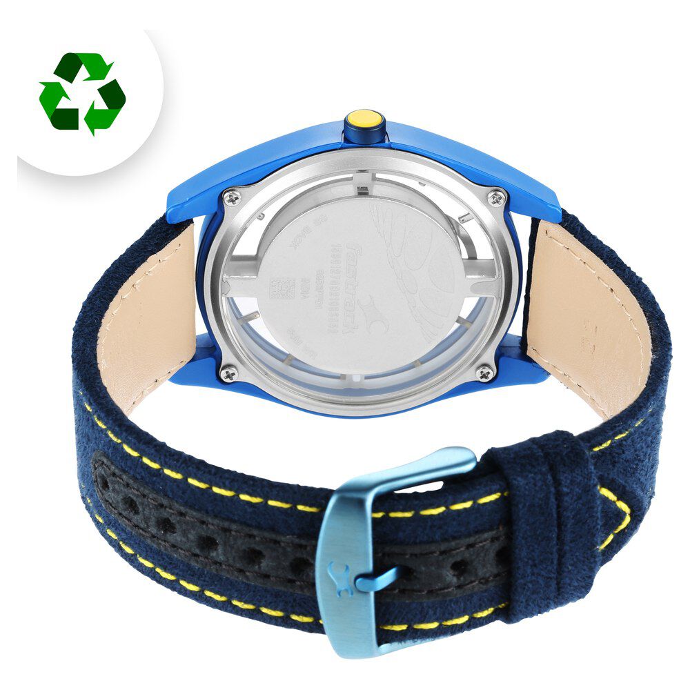 Fastrack Revibe Quartz Multifunction Blue Dial Fabric Strap Watch for Guys 3256PF01