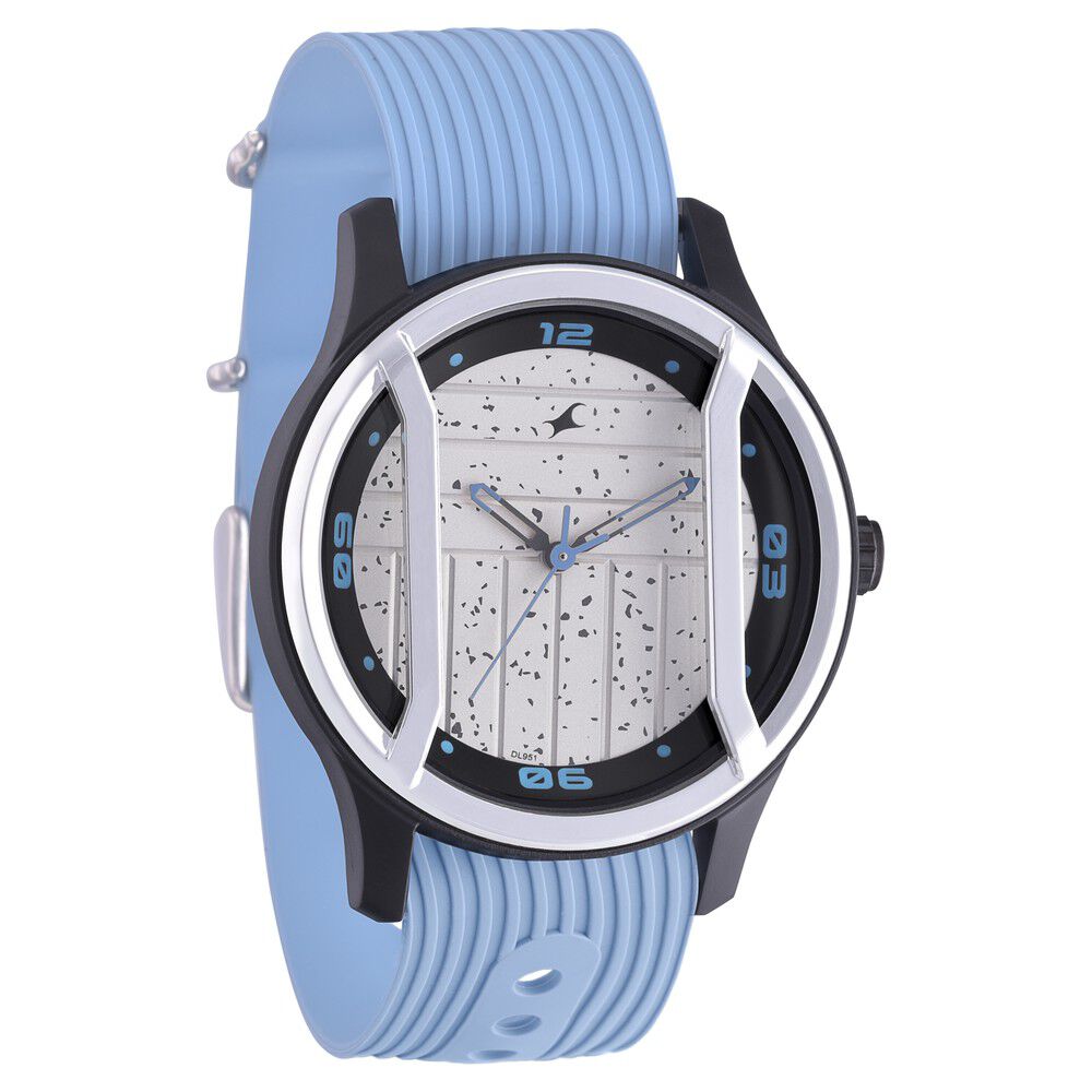 Fastrack Urban Bounce Quartz Analog Grey Dial Silicone Strap Watch for Guys 3265PP02