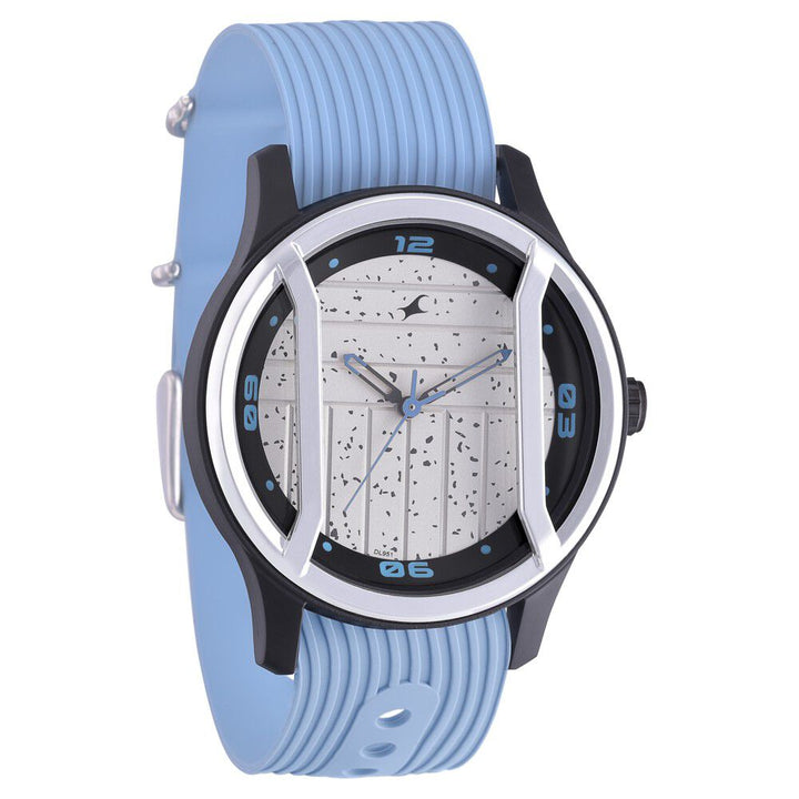 Fastrack Urban Bounce Quartz Analog Grey Dial Silicone Strap Watch for Guys 3265PP02