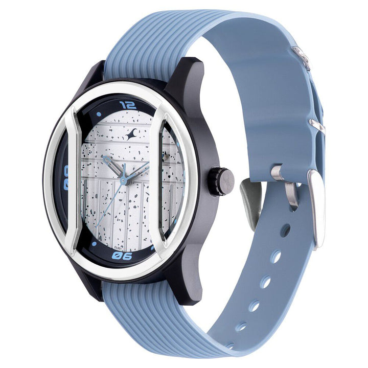 Fastrack Urban Bounce Quartz Analog Grey Dial Silicone Strap Watch for Guys 3265PP02