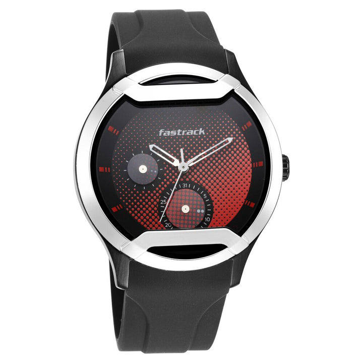 Fastrack Urban Bounce Quartz Analog Black Dial Silicone Strap Watch for Guys 3268KP01