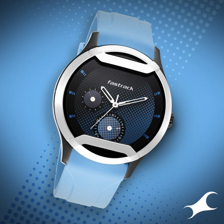 Fastrack Urban Bounce Quartz Analog Black Dial Silicone Strap Watch for Guys 3268KP02