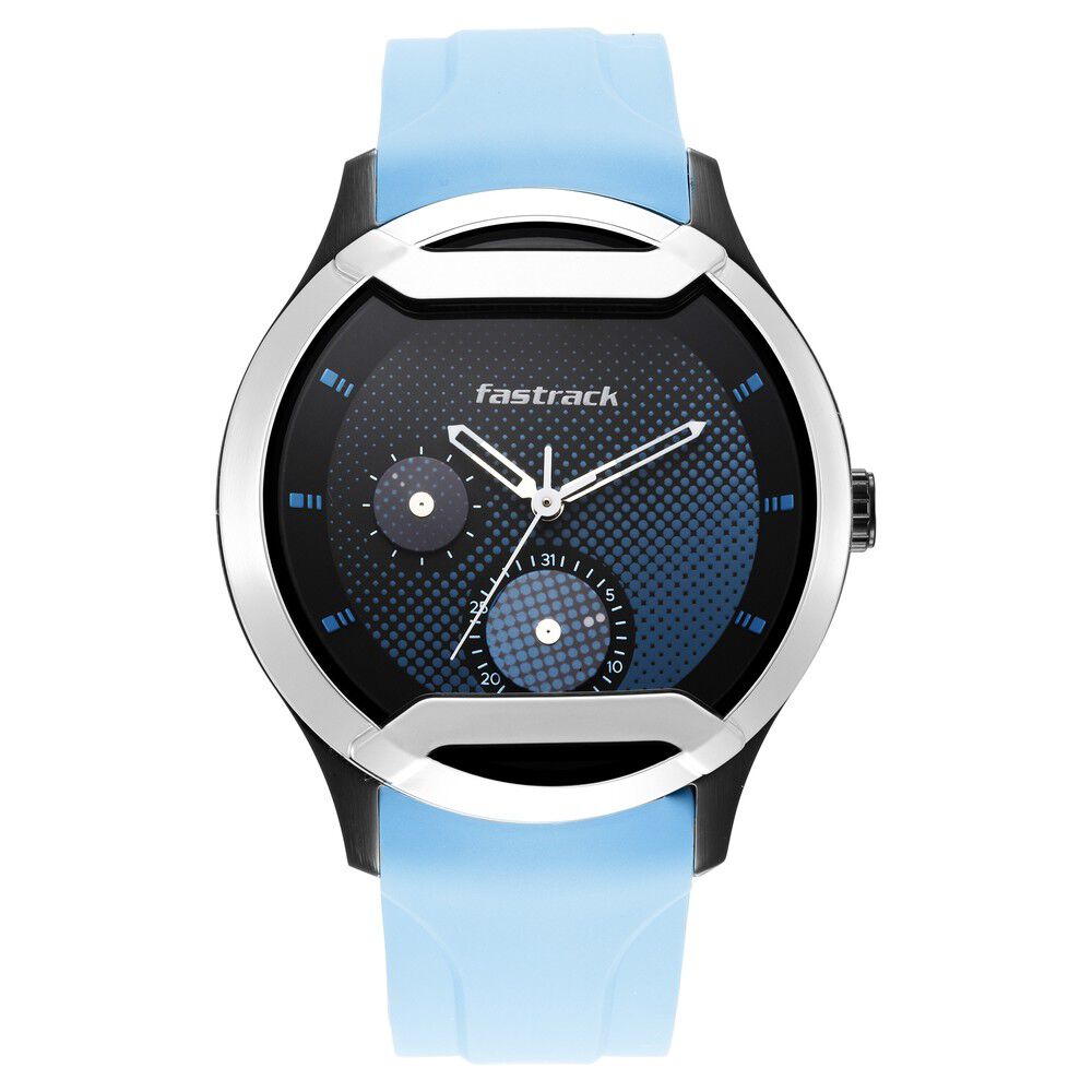 Fastrack Urban Bounce Quartz Analog Black Dial Silicone Strap Watch for Guys 3268KP02