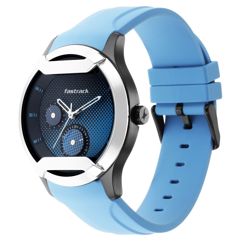 Fastrack Urban Bounce Quartz Analog Black Dial Silicone Strap Watch for Guys 3268KP02