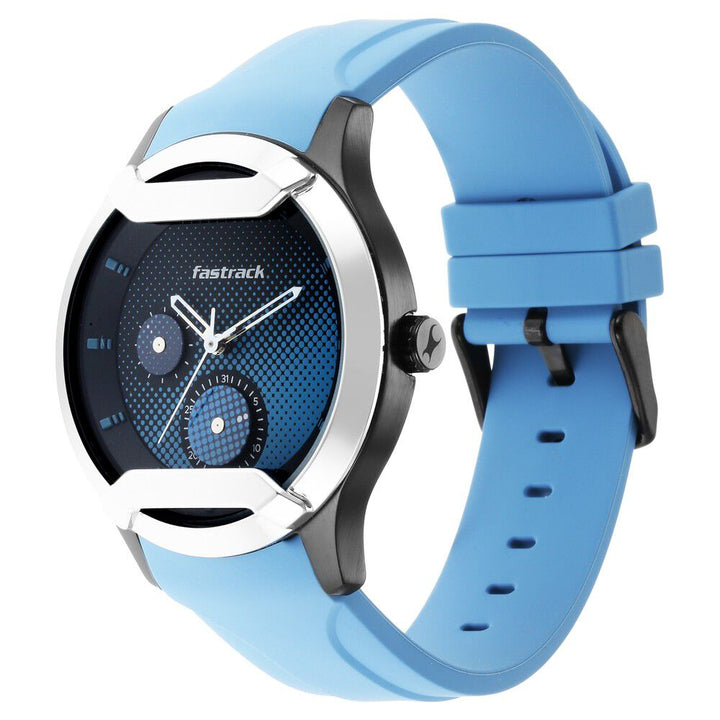 Fastrack Urban Bounce Quartz Analog Black Dial Silicone Strap Watch for Guys 3268KP02
