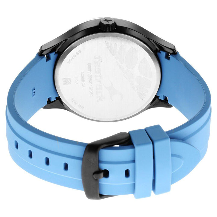 Fastrack Urban Bounce Quartz Analog Black Dial Silicone Strap Watch for Guys 3268KP02