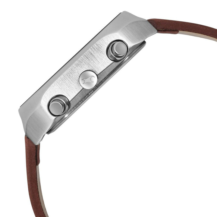Fastrack After Dark Quartz Analog with Day and Date Brown Dial Leather Strap Watch for Guys NS3270SL01