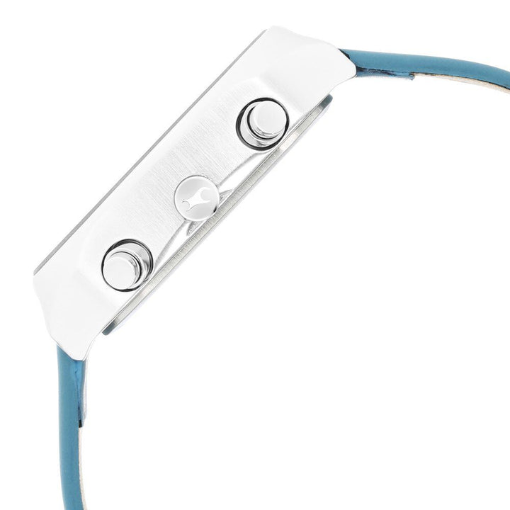 Fastrack After Dark Quartz Analog with Date White Dial Leather Strap Watch for Guys NS3270SL02