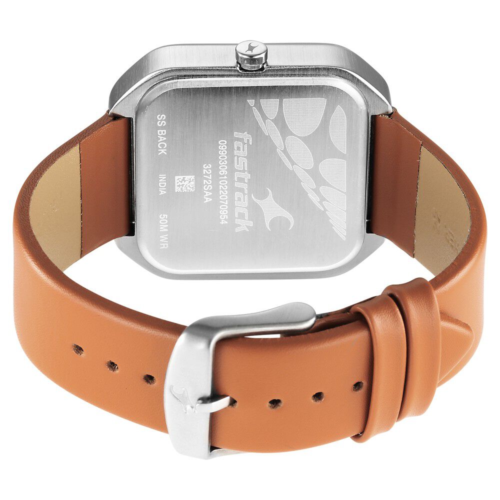 Fastrack After Dark Blue Dial Leather Strap Watch for Guys NS3272SL03