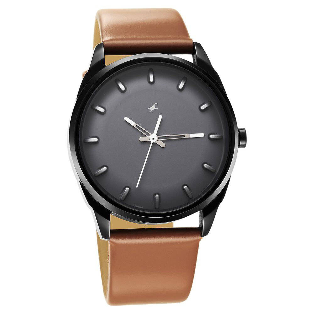 Fastrack After Dark Blue Dial Leather Strap Watch for Guys NS3273NL02