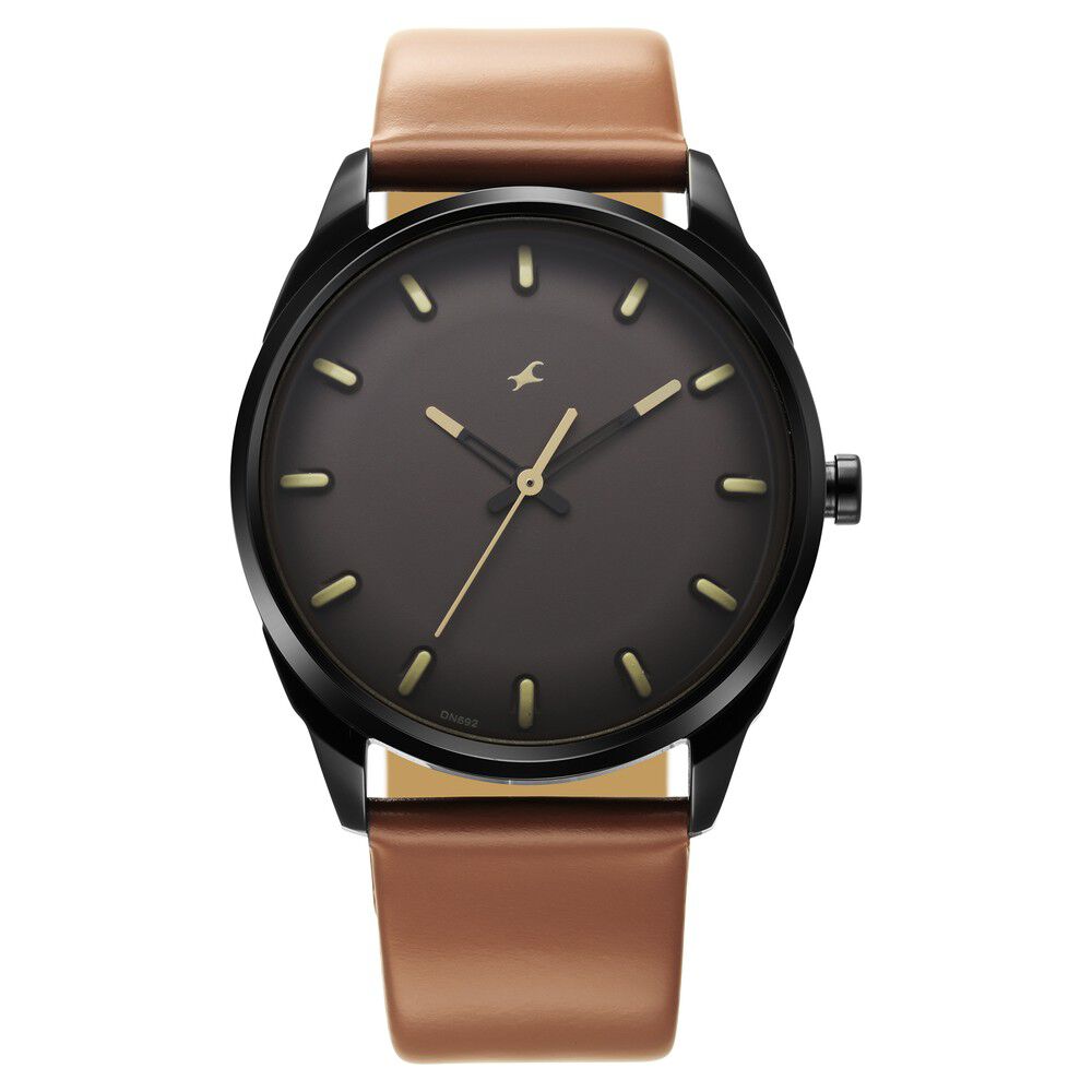 Fastrack After Dark Brown Dial Leather Strap Watch for Guys NS3273NL03