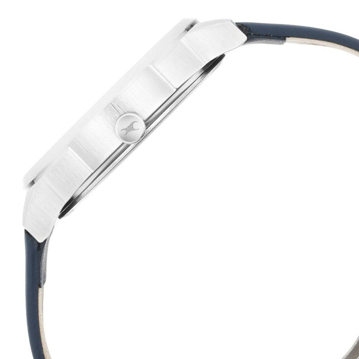 Fastrack After Dark White Dial Leather Strap Watch for Guys NR3273SL01