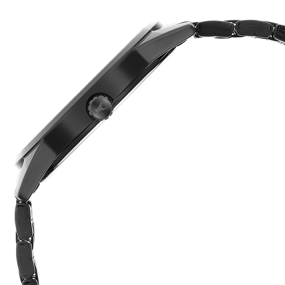Fastrack Stunners Quartz Analog Black Dial Metal Strap Watch for Guys NR3277NM01
