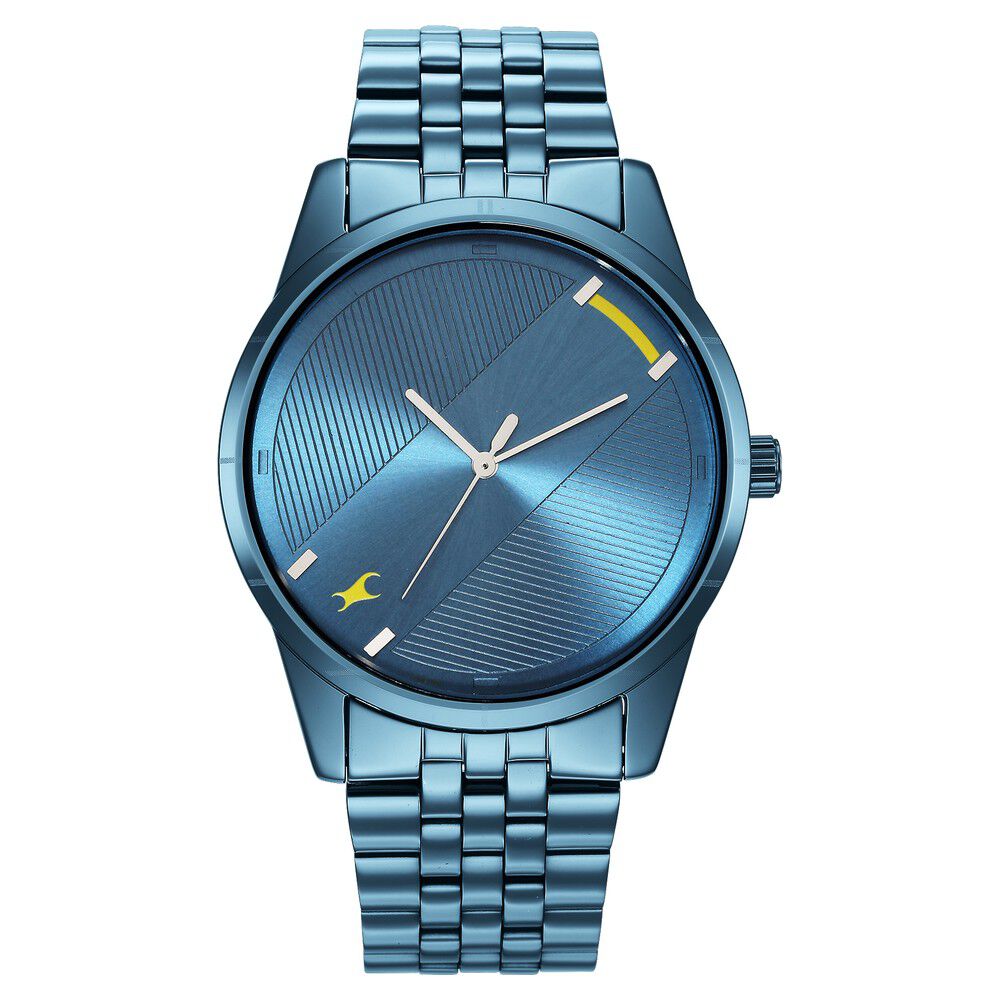 Fastrack Stunners Quartz Analog Blue Dial Metal Strap Watch for Guys NR3277QM01